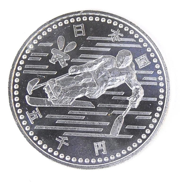 H10 長野オリンピック 記念硬貨 5千円銀貨 パラリンピック滑降 記念