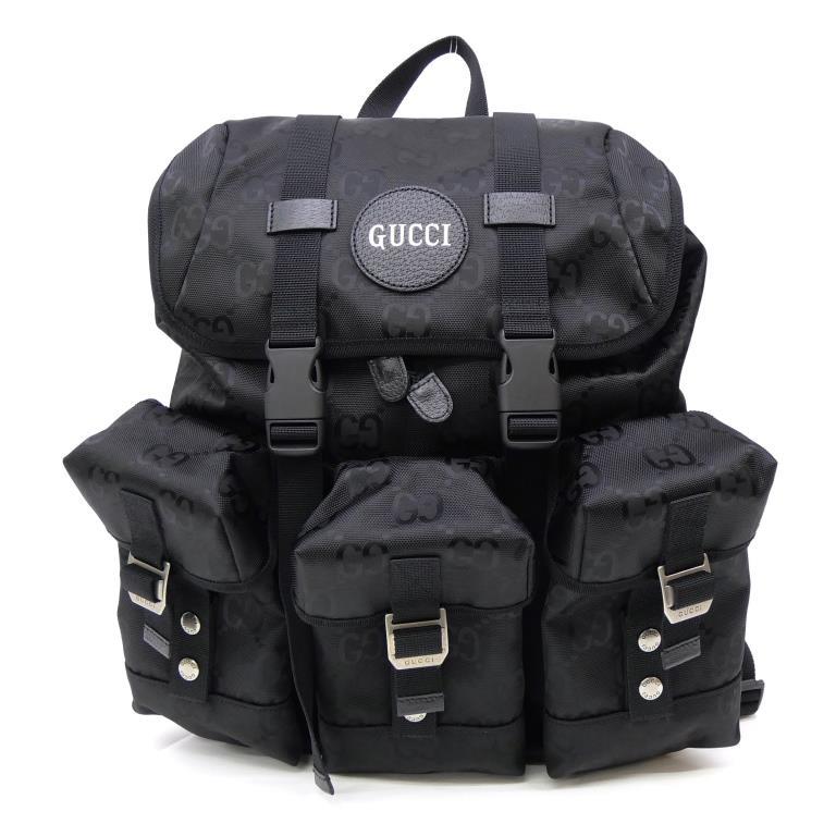 GUCCI ナイロン バックパック ブラック GUCCI（グッチ） オフザグリッド バックパック リュック ロゴ 黒 GG