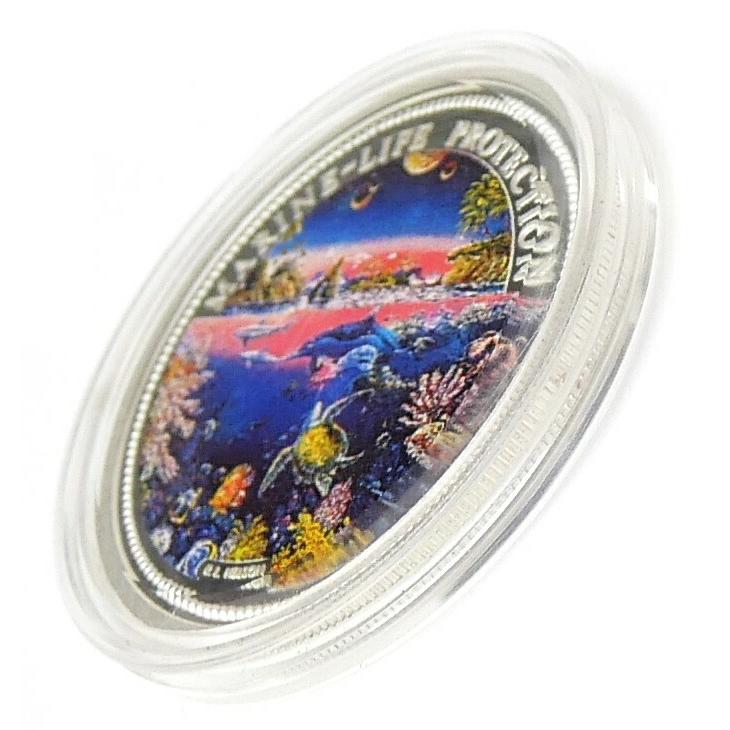 パラオ 海洋生物保護 5ドルカラー銀貨 1993年 シルバーコイン(69945