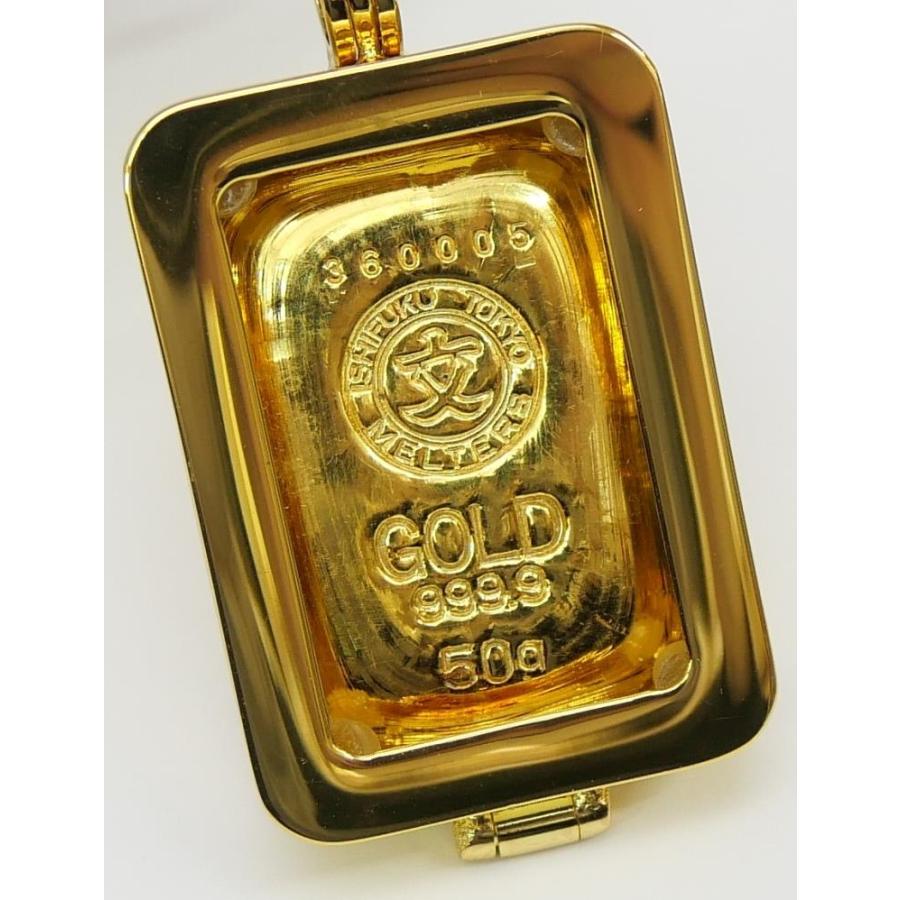 石福金属興業 純金インゴット 50g キーチェーン付きペンダントトップ