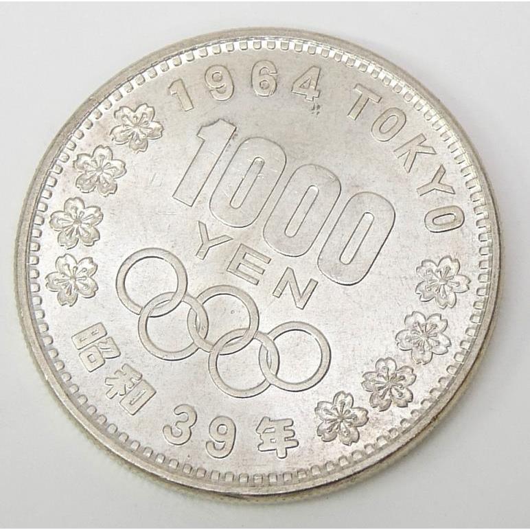 昭和39年 東京オリンピック 1000円銀貨 TOKYO 並品 記念貨幣 記念硬貨