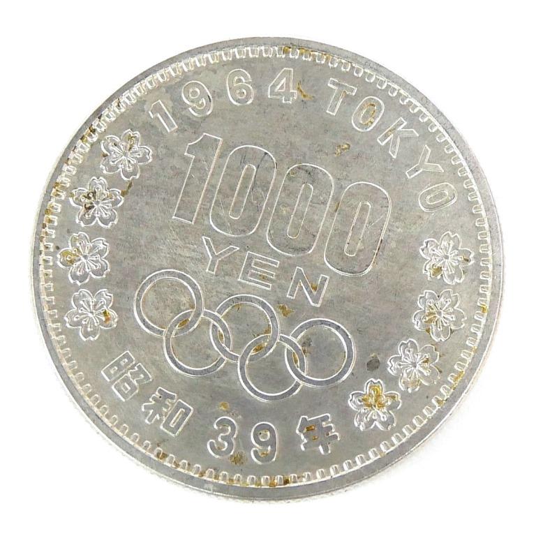 昭和39年 東京オリンピック 1000円銀貨 TOKYO 並品 記念貨幣 記念硬貨