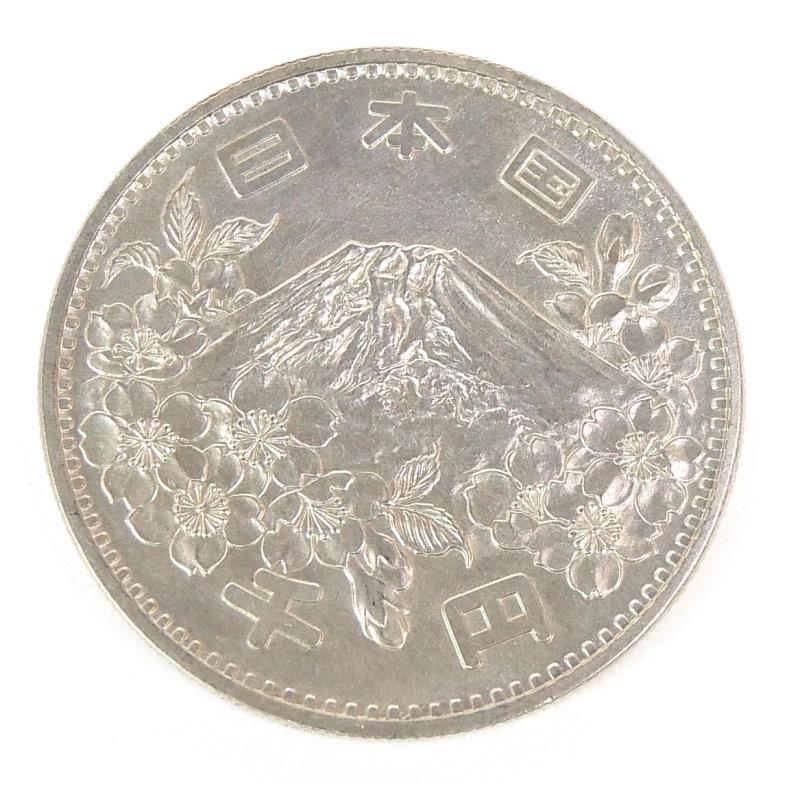 昭和39年 東京オリンピック 1000円銀貨 TOKYO 並品 記念貨幣 記念硬貨