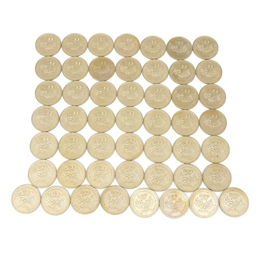 古銭　　ニ分　花柄金のプレート 日伯交流年・移住百年記念500円硬貨 50枚セット 平成20年 【中古