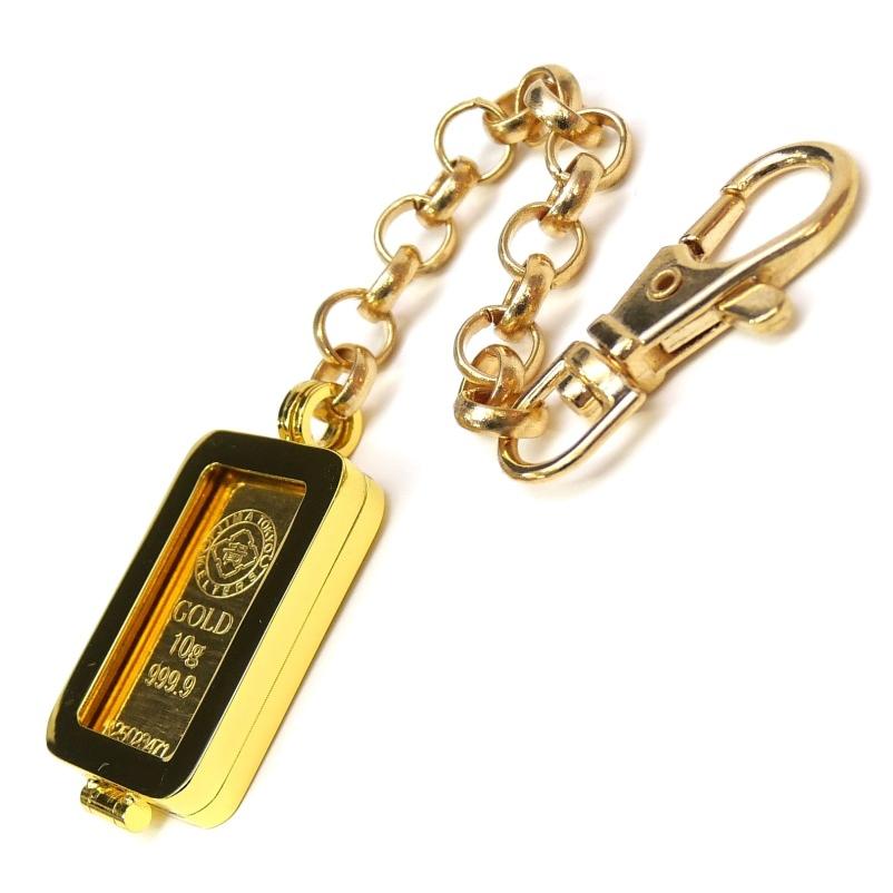 井島貴金属精錬 純金インゴット 10g バッグチャーム ゴールドバー