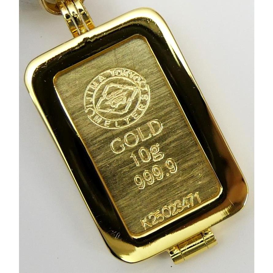 井島貴金属精錬 純金インゴット 10g バッグチャーム ゴールドバー