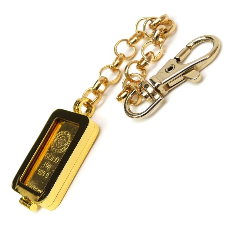 井島貴金属精錬 純金インゴット 10g バッグチャーム ゴールドバー