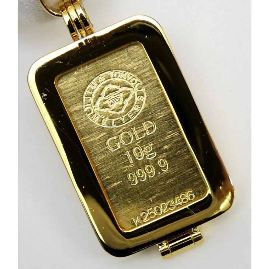 井島貴金属精錬 純金インゴット 10g バッグチャーム ゴールドバー