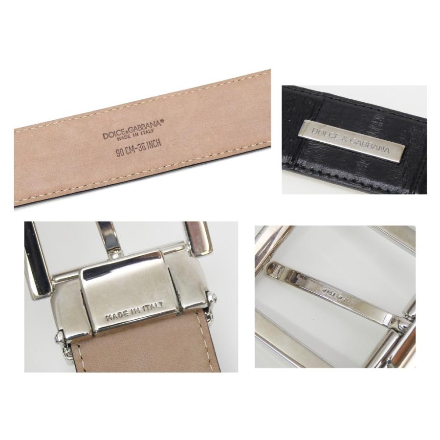 DOLCE&GABBANA（ドルチェ & ガッバーナ） レザーベルト 90cm 黒 【中古
