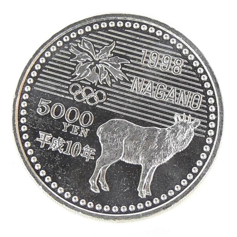 H10 長野オリンピック 記念硬貨 5千円銀貨 パラリンピック滑降 記念