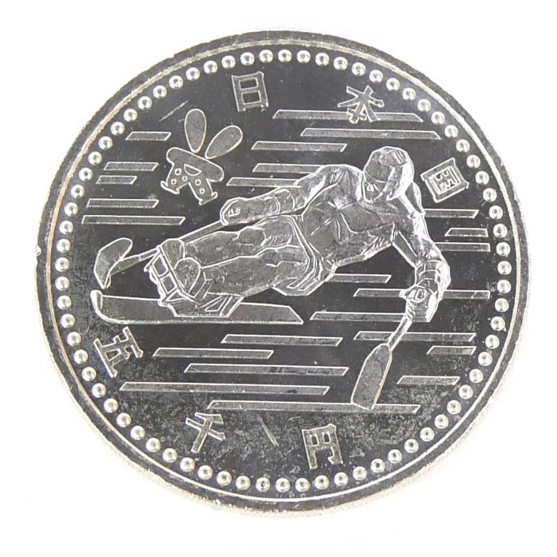 H10 長野オリンピック 記念硬貨 5千円銀貨 パラリンピック滑降 記念貨幣 【中古】(70359)