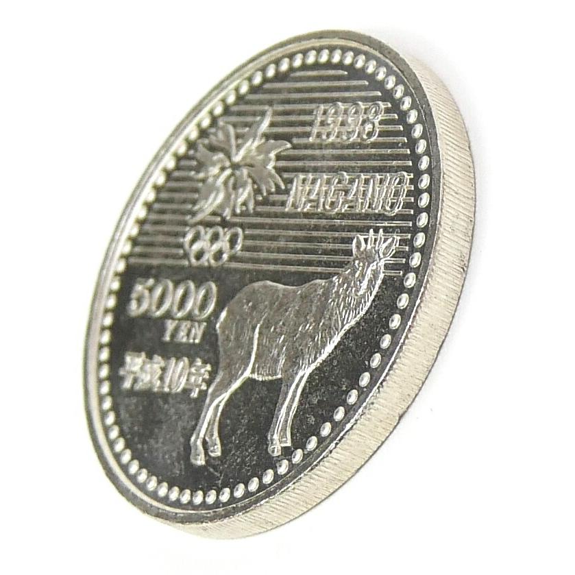 H10 長野オリンピック 記念硬貨 5千円銀貨 パラリンピック滑降 記念貨幣 【中古】(70359)