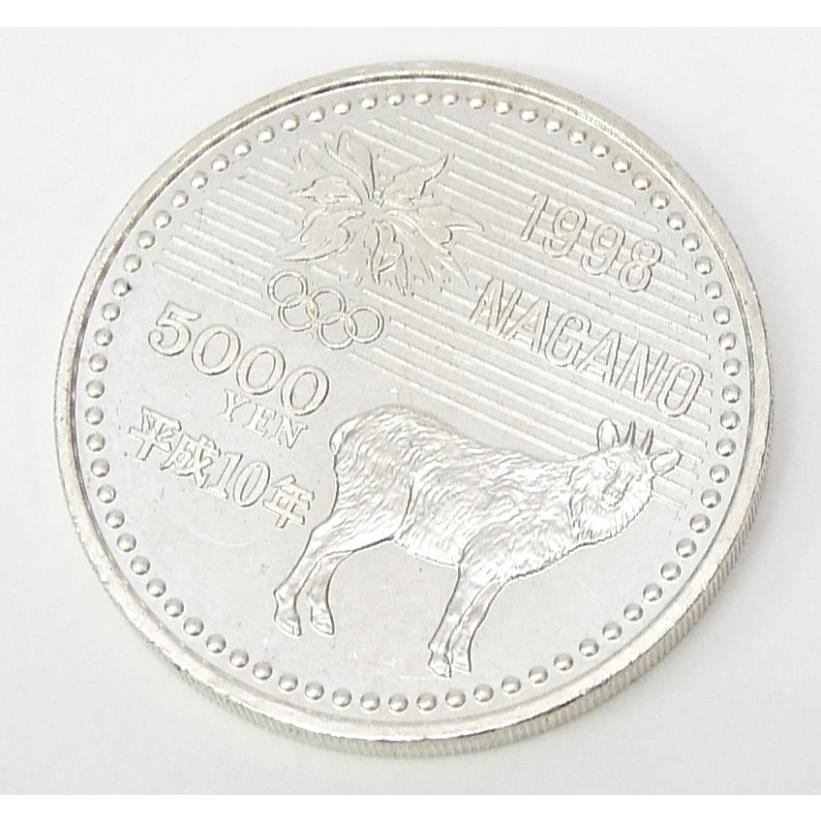 H10 長野オリンピック 記念硬貨 5千円銀貨 パラリンピック滑降 記念貨幣 【中古】(70359)