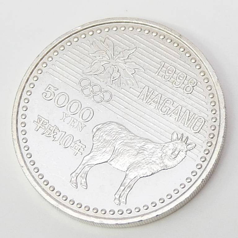 H10 長野オリンピック 記念硬貨 5千円銀貨 パラリンピック滑降 記念貨幣 【中古】(70360)_3