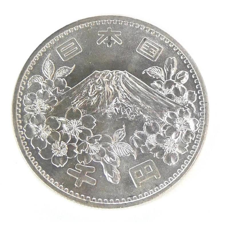 昭和39年 東京オリンピック 1000円銀貨 TOKYO 並品 記念貨幣 記念硬貨 