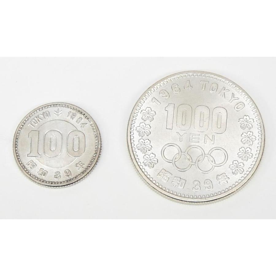 昭和39年 東京オリンピック 1000円銀貨&100円銀貨セット TOKYO 並品 