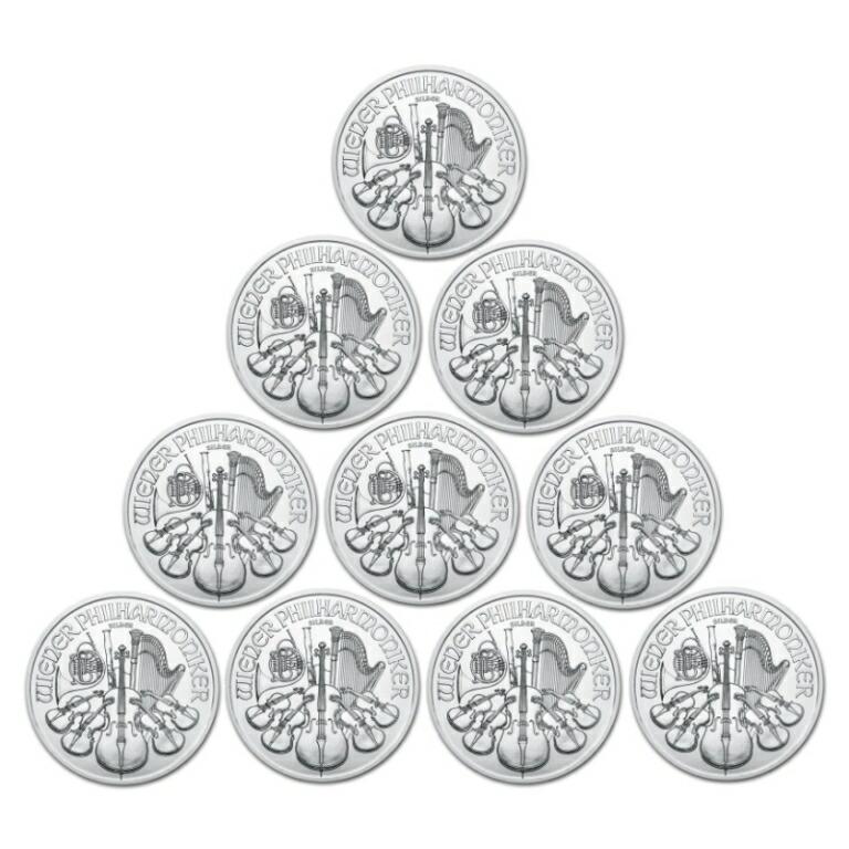 2026年】ウィーン銀貨 1オンス 10枚セット クリアケース入り 1oz 