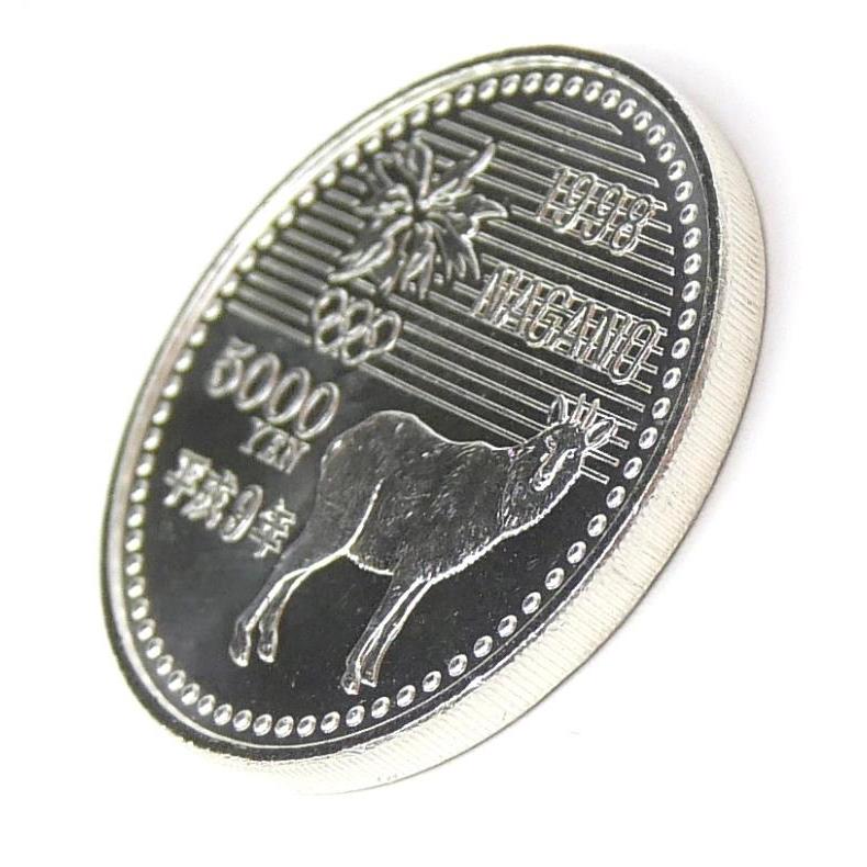 H9 長野オリンピック 記念硬貨 5千円銀貨 アイスホッケー 記念貨幣 【中古】(70447)