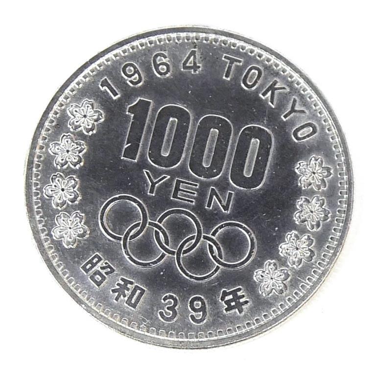昭和39年 東京オリンピック 1000円銀貨 TOKYO 並品 記念貨幣 記念硬貨