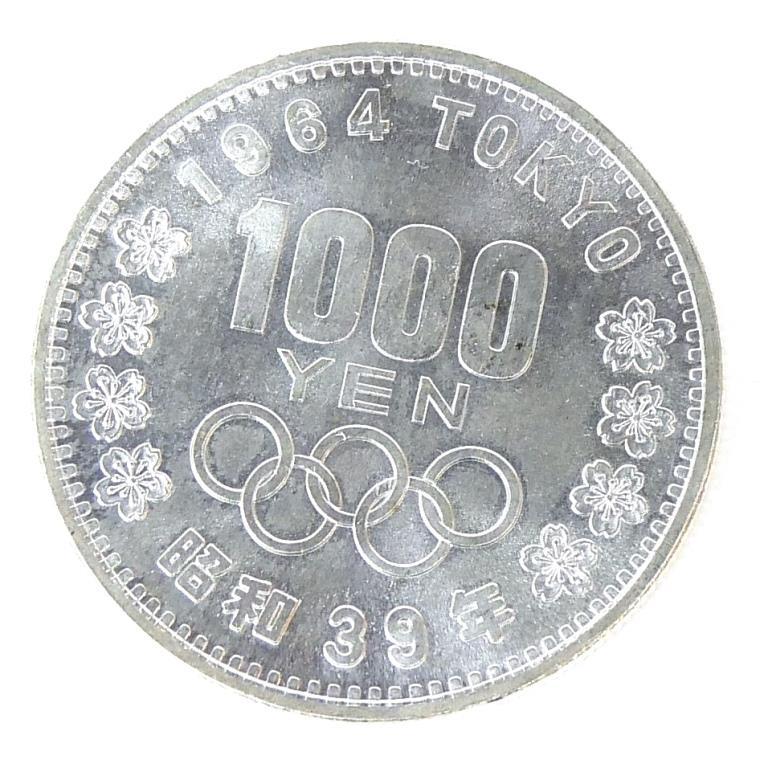 昭和39年 東京オリンピック 1000円銀貨 TOKYO 並品 記念貨幣 記念硬貨