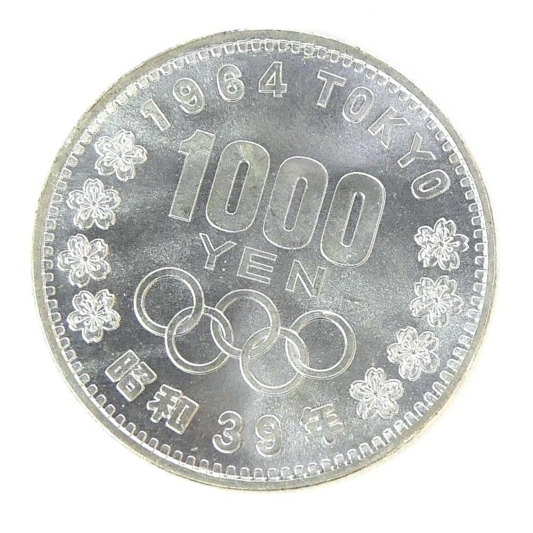 昭和39年 東京オリンピック 1000円銀貨 TOKYO 並品 記念貨幣 記念硬貨