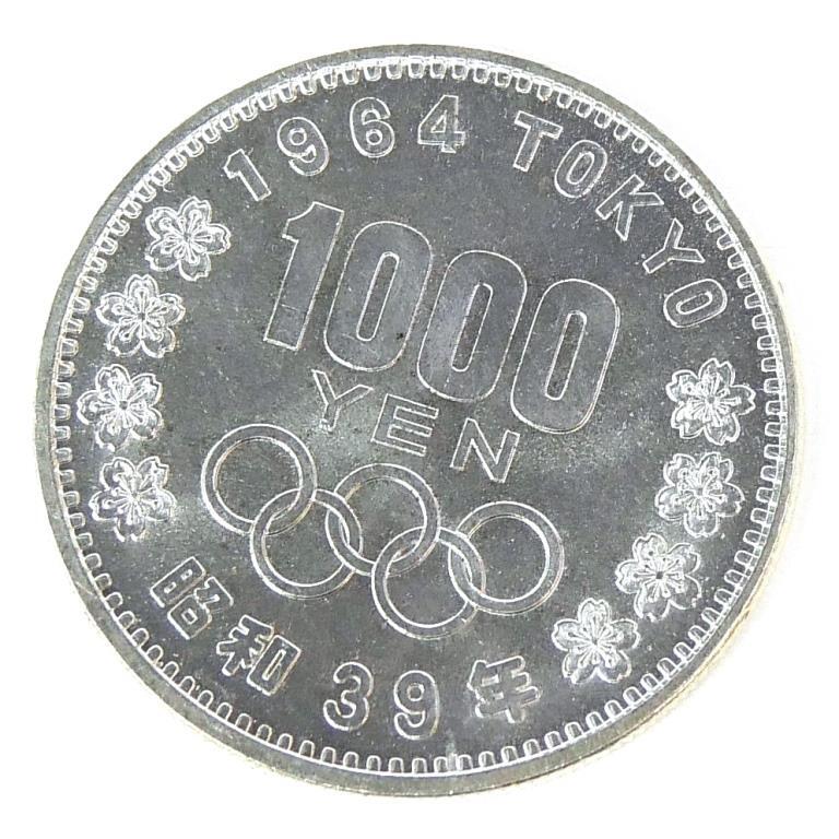 昭和39年 東京オリンピック 1000円銀貨 TOKYO 並品 記念貨幣 記念硬貨