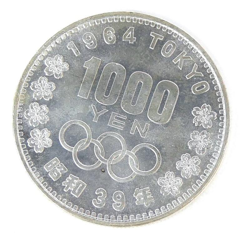 昭和39年 東京オリンピック 1000円銀貨 TOKYO 並品 記念貨幣 記念硬貨