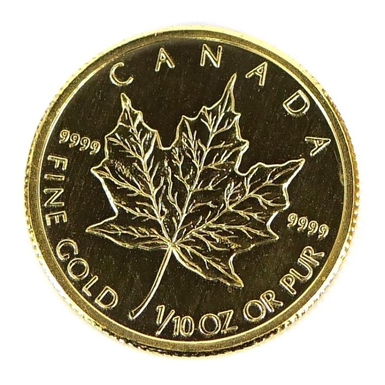 メイプルリーフ金貨 1/10oz 2010年 メープルリーフ金貨 1/10オンス