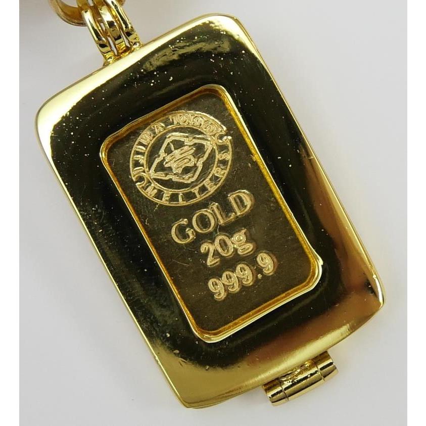 井島貴金属精錬 純金インゴット 20g バッグチャーム ゴールドバー