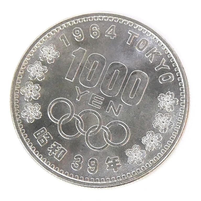 昭和39年 東京オリンピック 1000円銀貨 TOKYO 並品 記念貨幣 記念硬貨