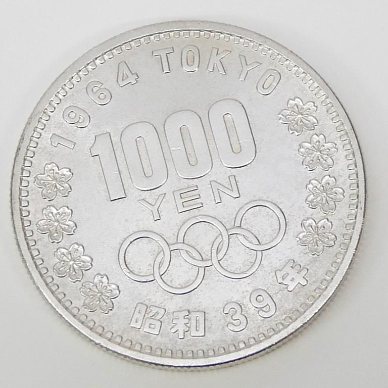 昭和39年 東京オリンピック 1000円銀貨 TOKYO 並品 記念貨幣 記念硬貨