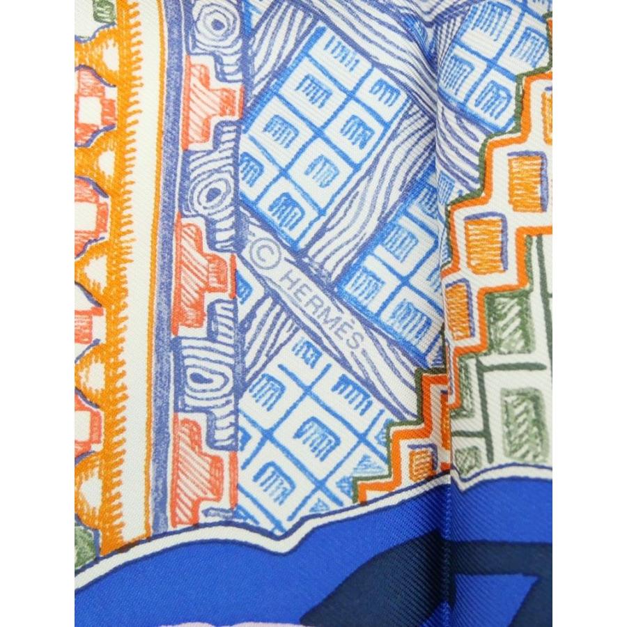 HERMES（エルメス） スカーフ カレ90 スーパー シルク クエスト ブルー