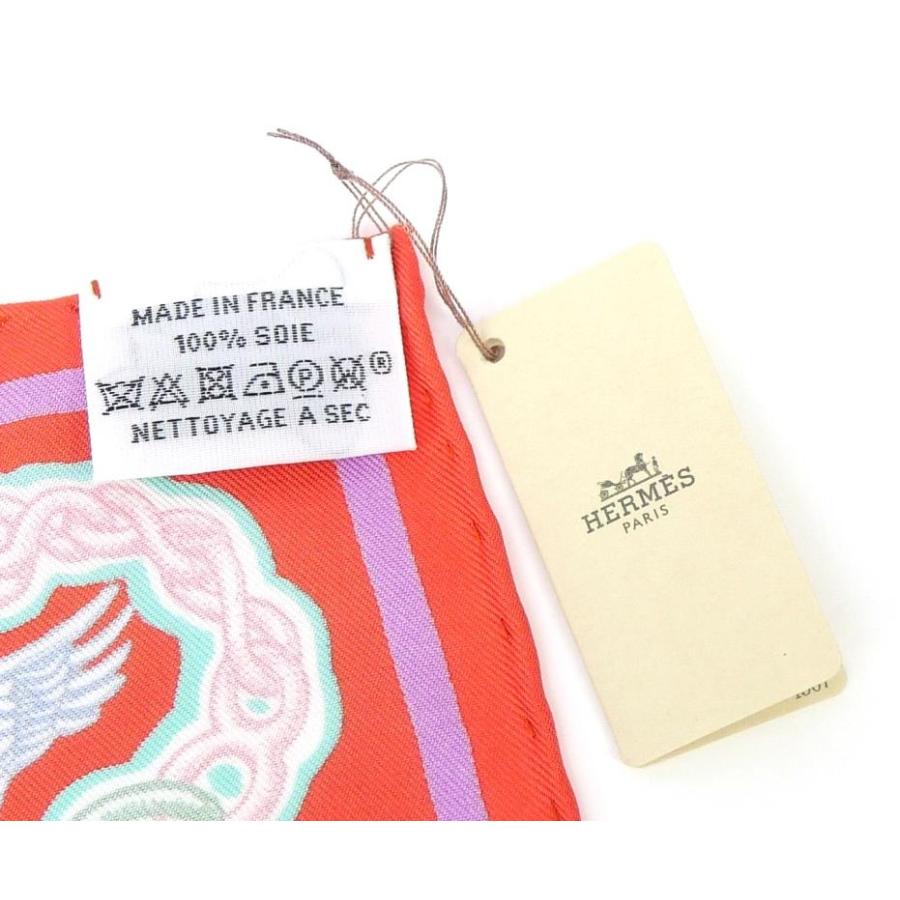 HERMES（エルメス） スカーフ カレ90 スーパー シルク クエスト 赤系