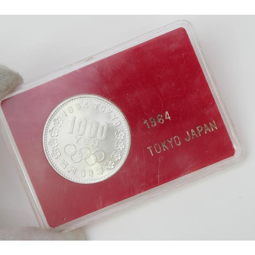 東京オリンピック1,000円銀貨　パック入り12枚　光沢あり① 昭和39年 東京オリンピック 1000円銀貨 プラスチックケース入り TOKYO