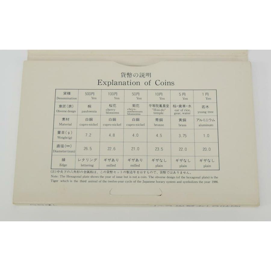 貨幣セット 1986年 昭和61年 ミントセット(70578) : 堀田商事質店