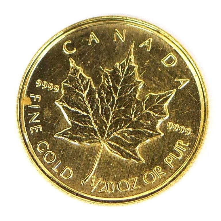 メイプルリーフ金貨 1/20oz 1993年 メープルリーフ金貨 1/20オンス