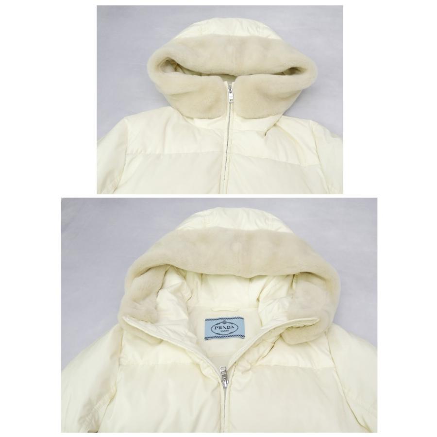 PRADA（プラダ） ファー付きダウンコート 白 【中古】(70628) : 堀田