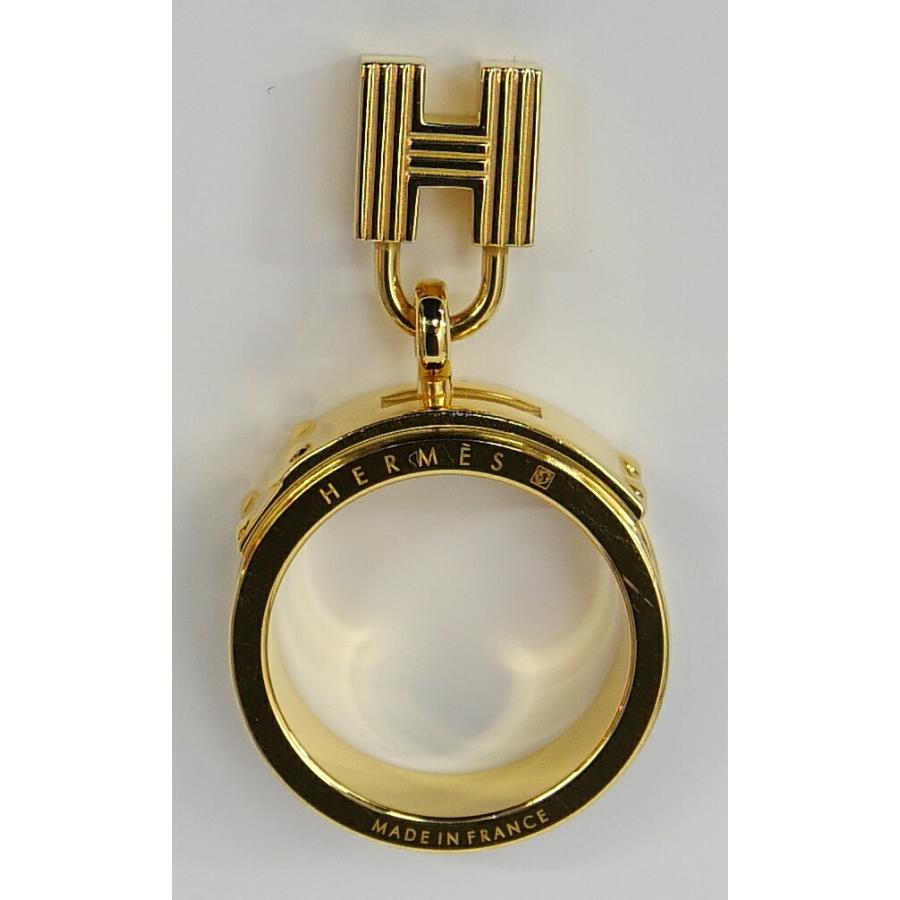 HERMES（エルメス） スカーフリング ケリー カデナ 黒×ゴールド 【中古