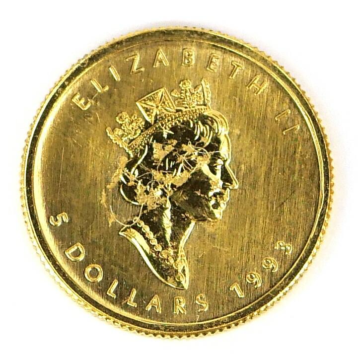 メイプルリーフ金貨 1/10oz 1993年 メープルリーフ金貨 1/10オンス