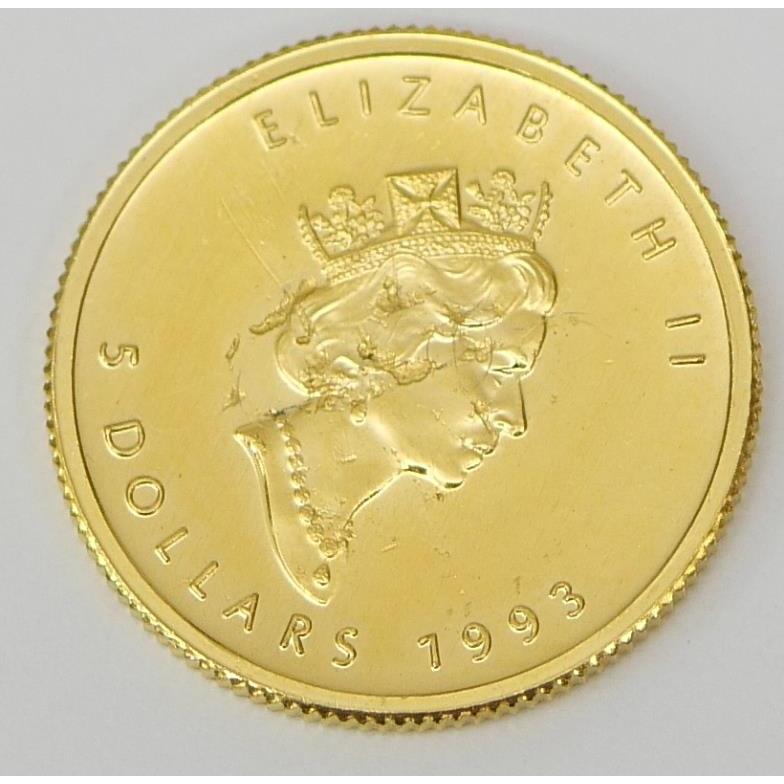 メイプルリーフ金貨 1/10oz 1993年 メープルリーフ金貨 1/10オンス