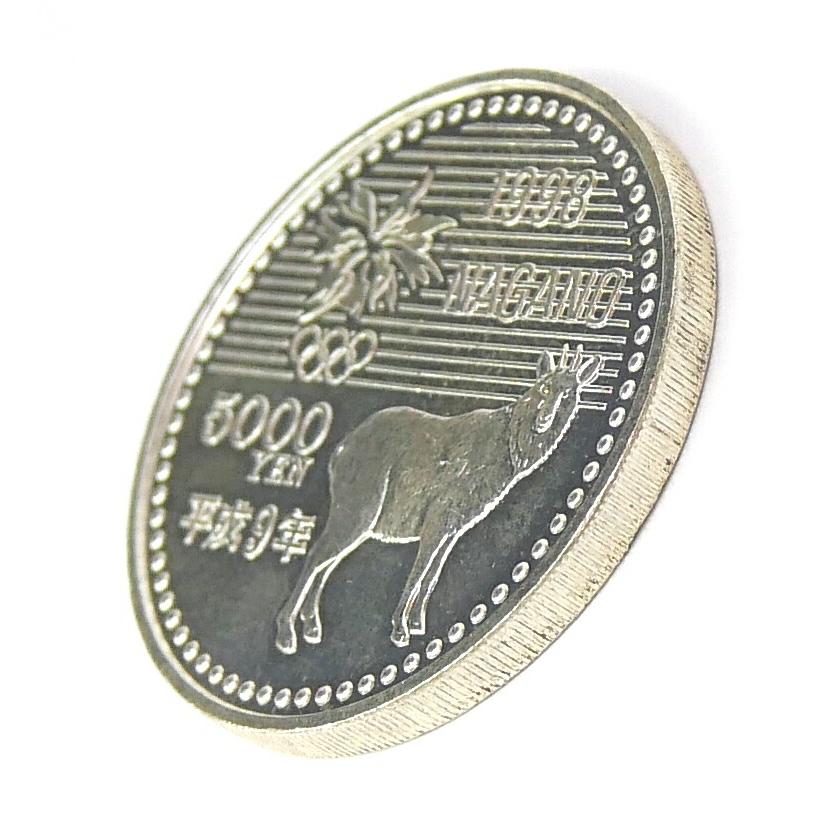 H9 長野オリンピック 記念硬貨 5千円銀貨 バイアスロン 記念貨幣 【中古】(70713)_2