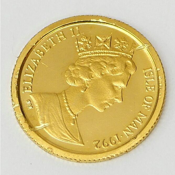 マン島キャット金貨 1/25オンス 1/25oz キャットコイン 1992年 【中古