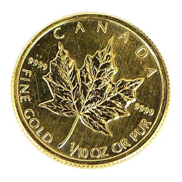 メイプルリーフ金貨 1/10oz 1993年 メープルリーフ金貨 1/10オンス