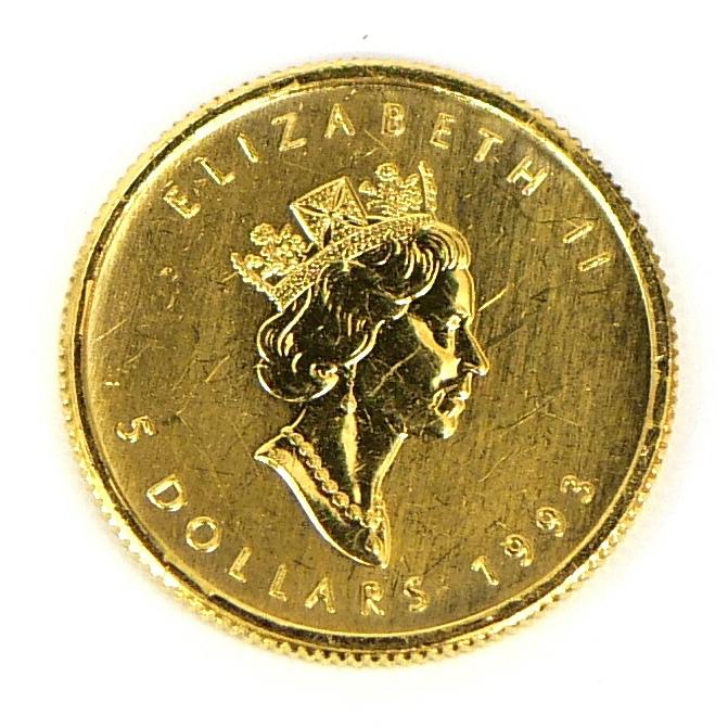メイプルリーフ金貨 1/10oz 1993年 メープルリーフ金貨 1/10オンス