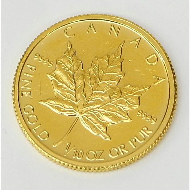 メイプルリーフ金貨 1/10oz 1993年 メープルリーフ金貨 1/10オンス