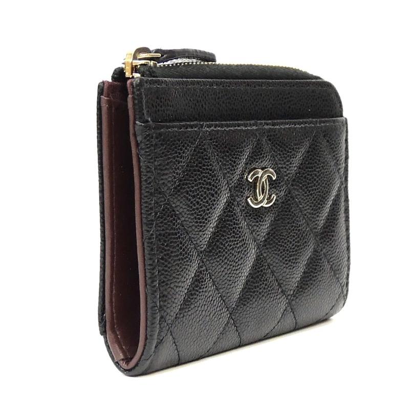 CHANEL（シャネル） フラグメントケース ミニ財布 マトラッセ 黒