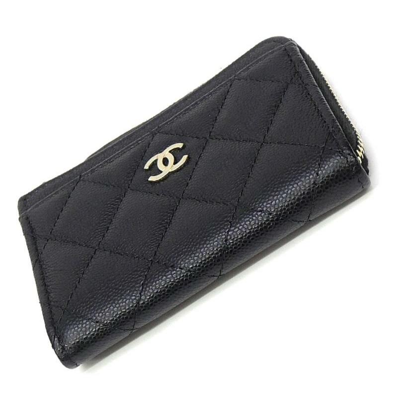 お値下げしやした！ CHANEL フラグメントケース　キャビア　ミニ財布 CHANEL（シャネル） フラグメントケース ミニ財布 マトラッセ 黒