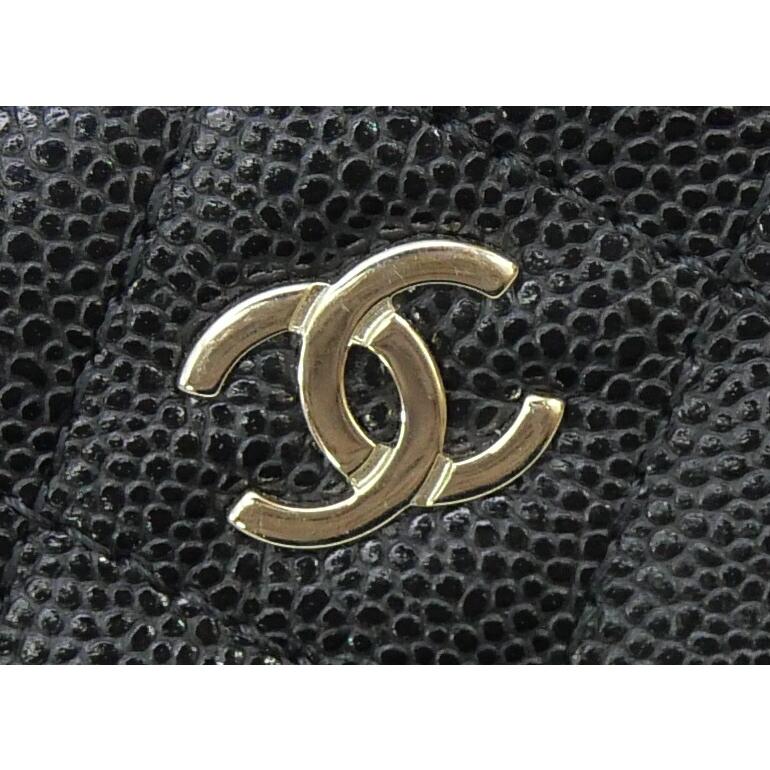 CHANEL（シャネル） フラグメントケース ミニ財布 マトラッセ 黒
