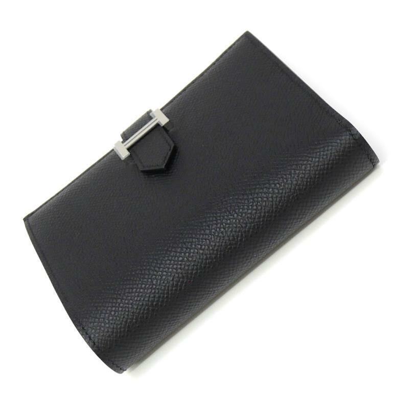 専用新品エルメス 刻印Kべアン コンパクト Hロゴ 二つ折り 財布 ウォレット HERMES（エルメス） 二つ折り財布 ベアンコンパクト SV金具 K刻印 黒