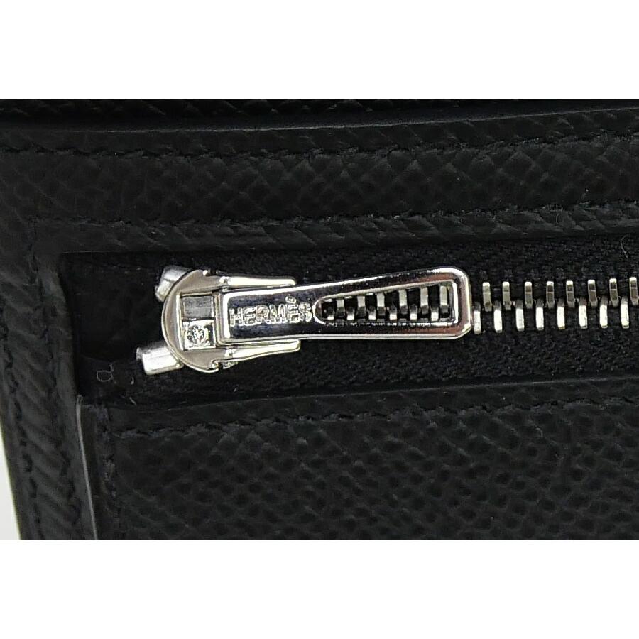 HERMES（エルメス） 二つ折り財布 ベアンコンパクト SV金具 K刻印 黒